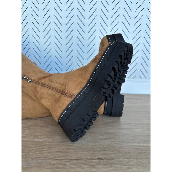 ❤️Marc Fisher LTD Over the Knee Faux Suede Boots Lug Sole Platform Western 8.5 - Picture 13 of 13